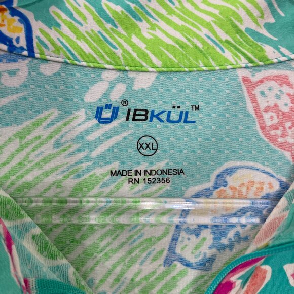 IBKUL size XXL Colorful Artsy Quarter Zip Long Sleeve Top Outdoor Golf Active - Picture 2 of 9